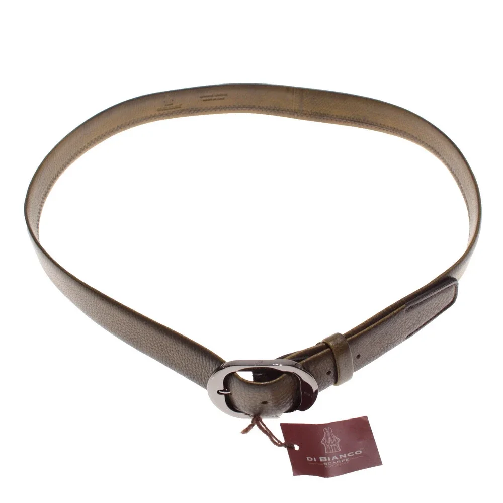 Di Bianco NWT Cut to Size Dress Belt In Green Pebbled Leather One Size